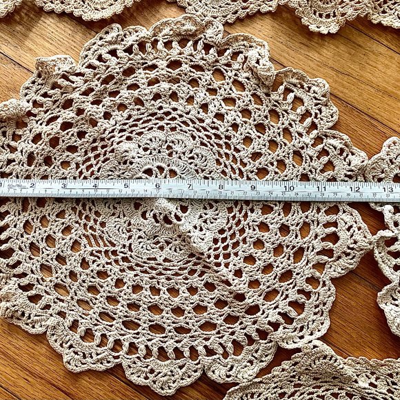 Crochet Cotton Sofa Table Cover Lace Doilies - Five (5) - Picture 4 of 7